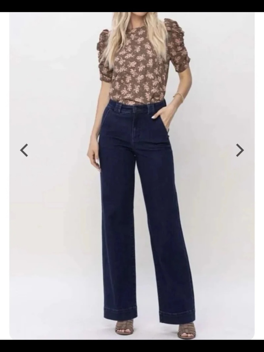 Judy Blue Trouser Wide Leg 82471 in Dark Wash size 11/30